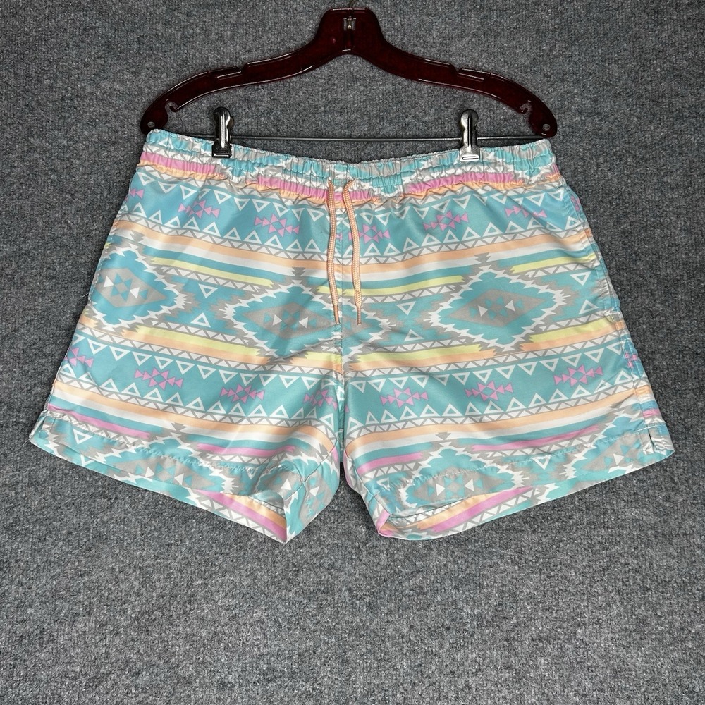 Chubbies Swim Trunks Men‎ Size Medium Beach Geometric Drawstring 5.5 Inch Inseam